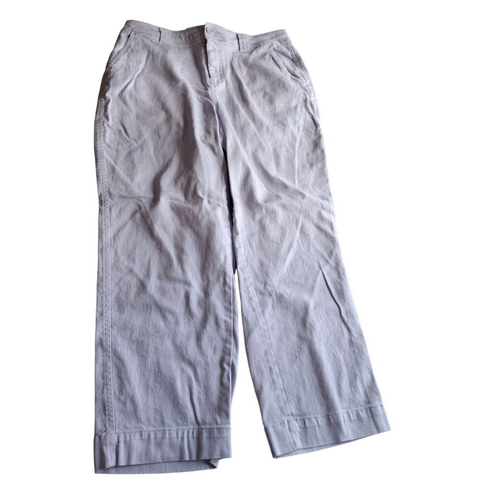 A New Day Womens Chino Capri Pants 12 Lavender Wide Leg Preppy Classiccore